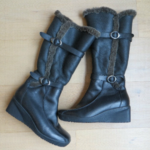 Blondo Leather Shearling Winter Boots Black | Size 7